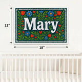 Mary Name Art - Floral Farmhouse personalized wall print for kids