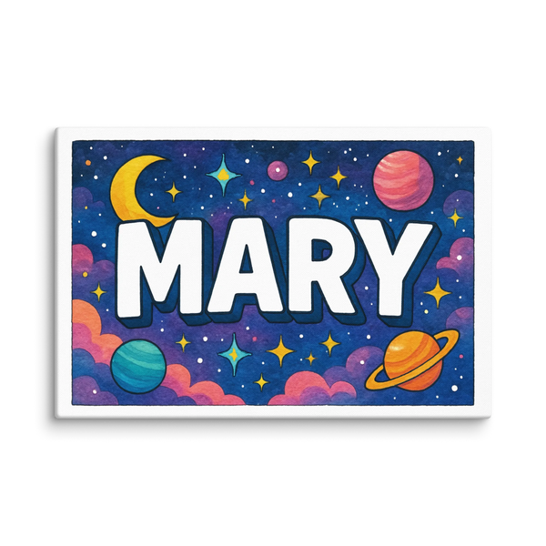 Mary Name Art - Space Explorers Personalized Wall Art