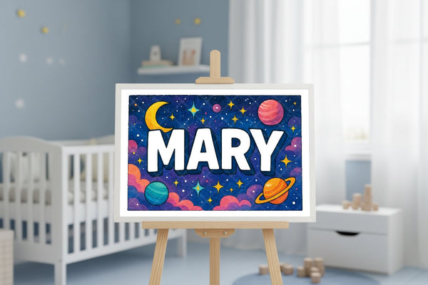 "Mary" Amongst the Stars Personalized Space Artwork