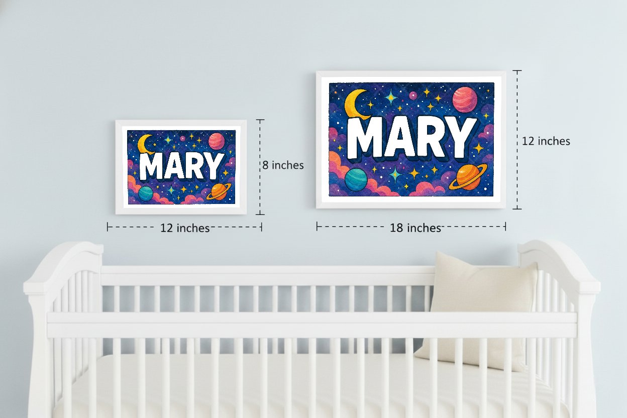 Personalized space name art for Mary