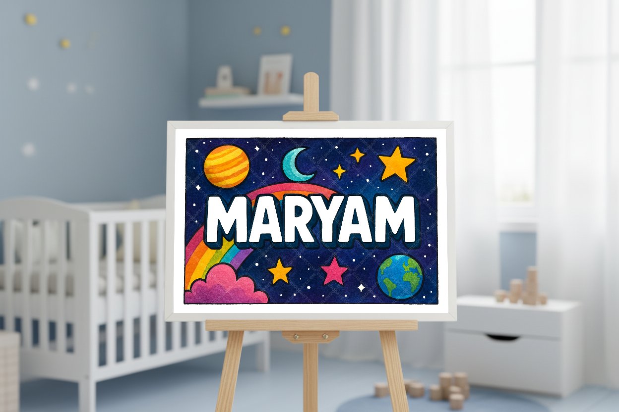 Personalized space name art for Maryam