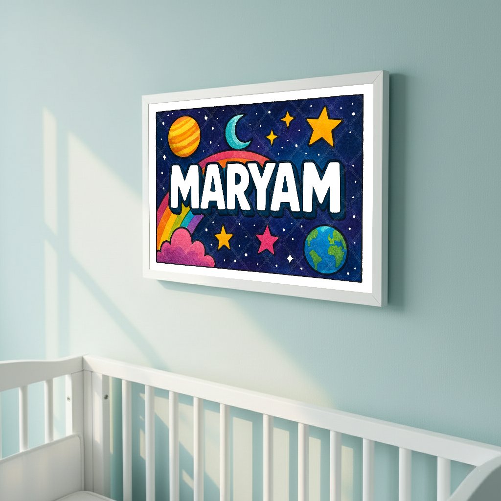 Personalized space name art for Maryam