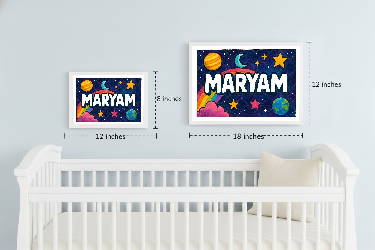 Personalized space name art for Maryam
