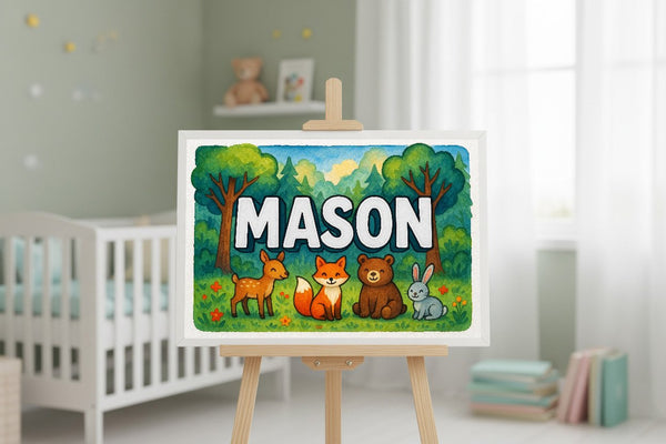 Mason’s Personalized Forest Friends Art