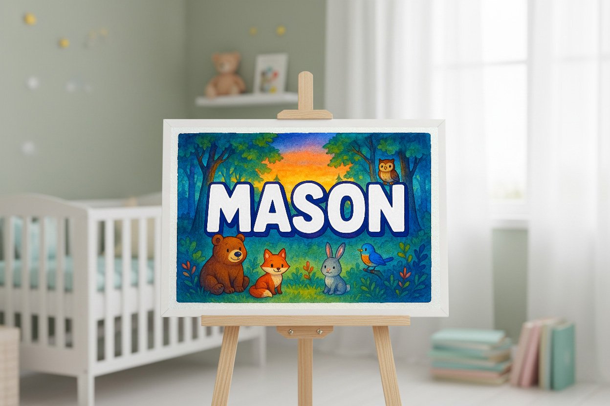 Personalized name art for Mason