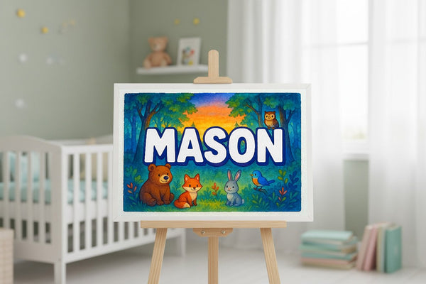 Mason’s Personalized Forest Friends Art