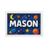 Mason Name Art - Space Explorers personalized wall print for kids