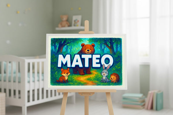 Mateo’s Personalized Forest Friends Art