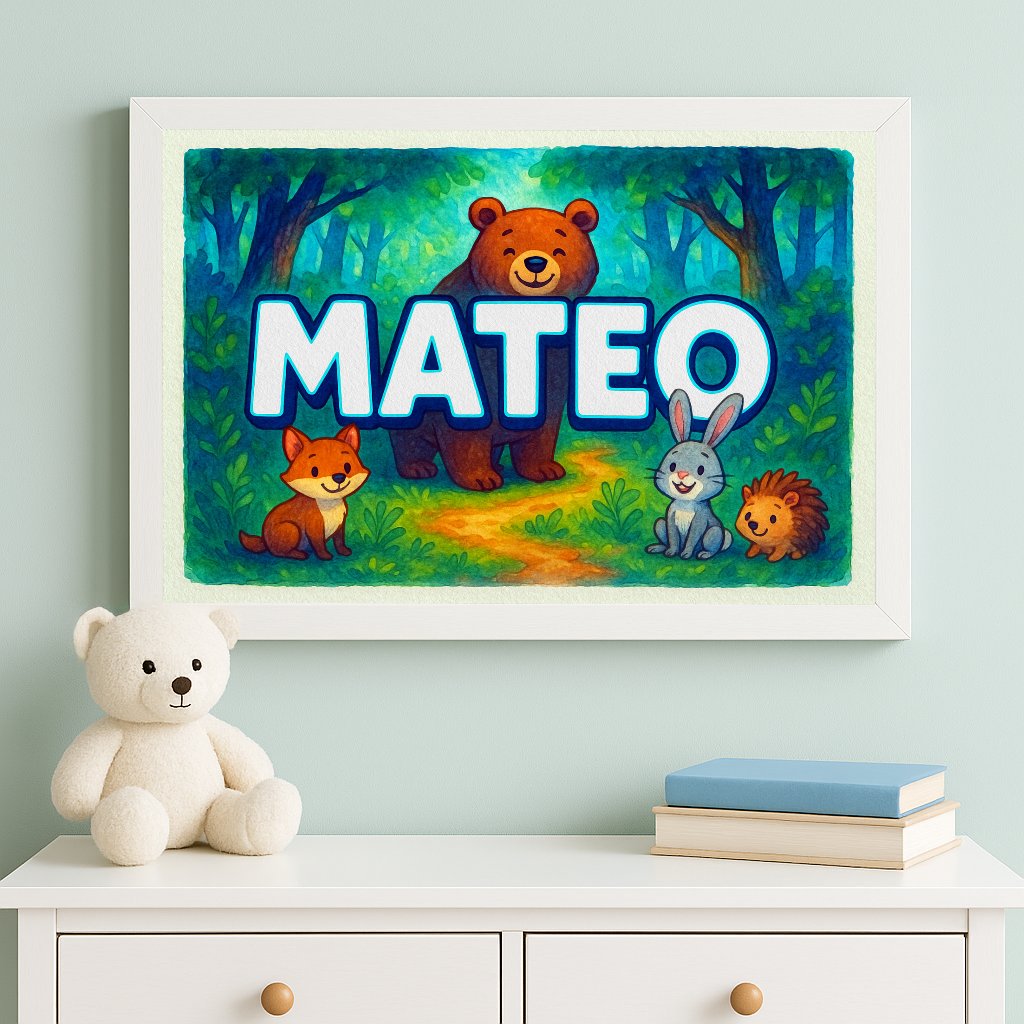 Personalized name art for Mateo