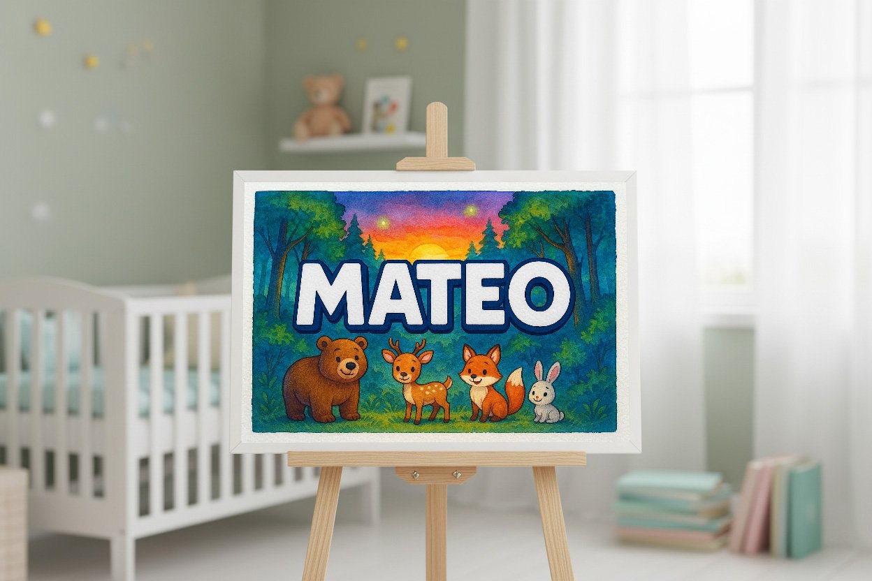 Personalized name art for Mateo