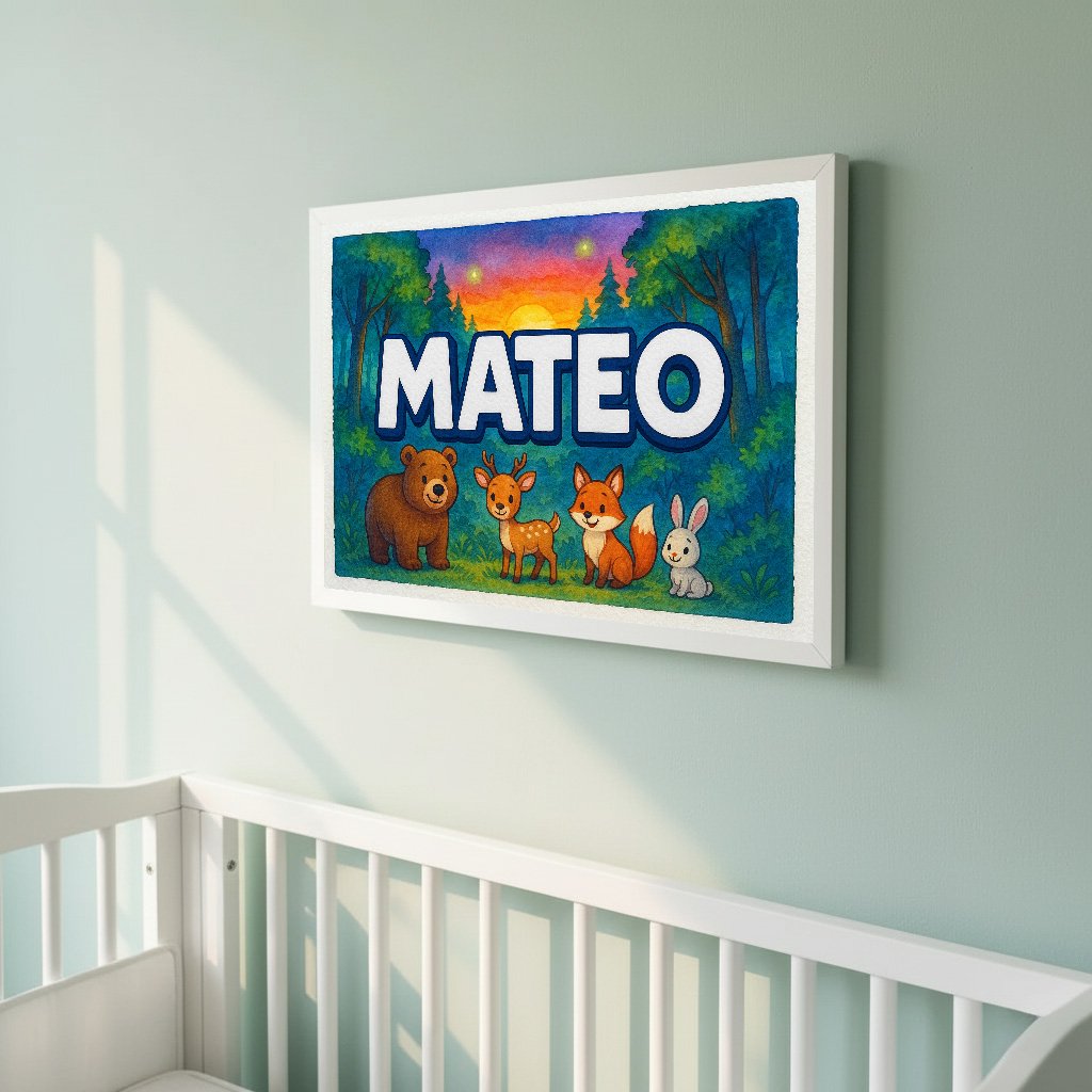 Personalized name art for Mateo