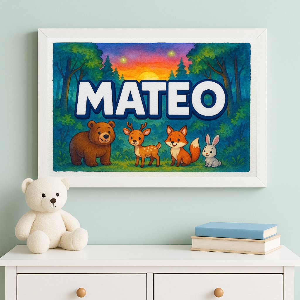Personalized name art for Mateo