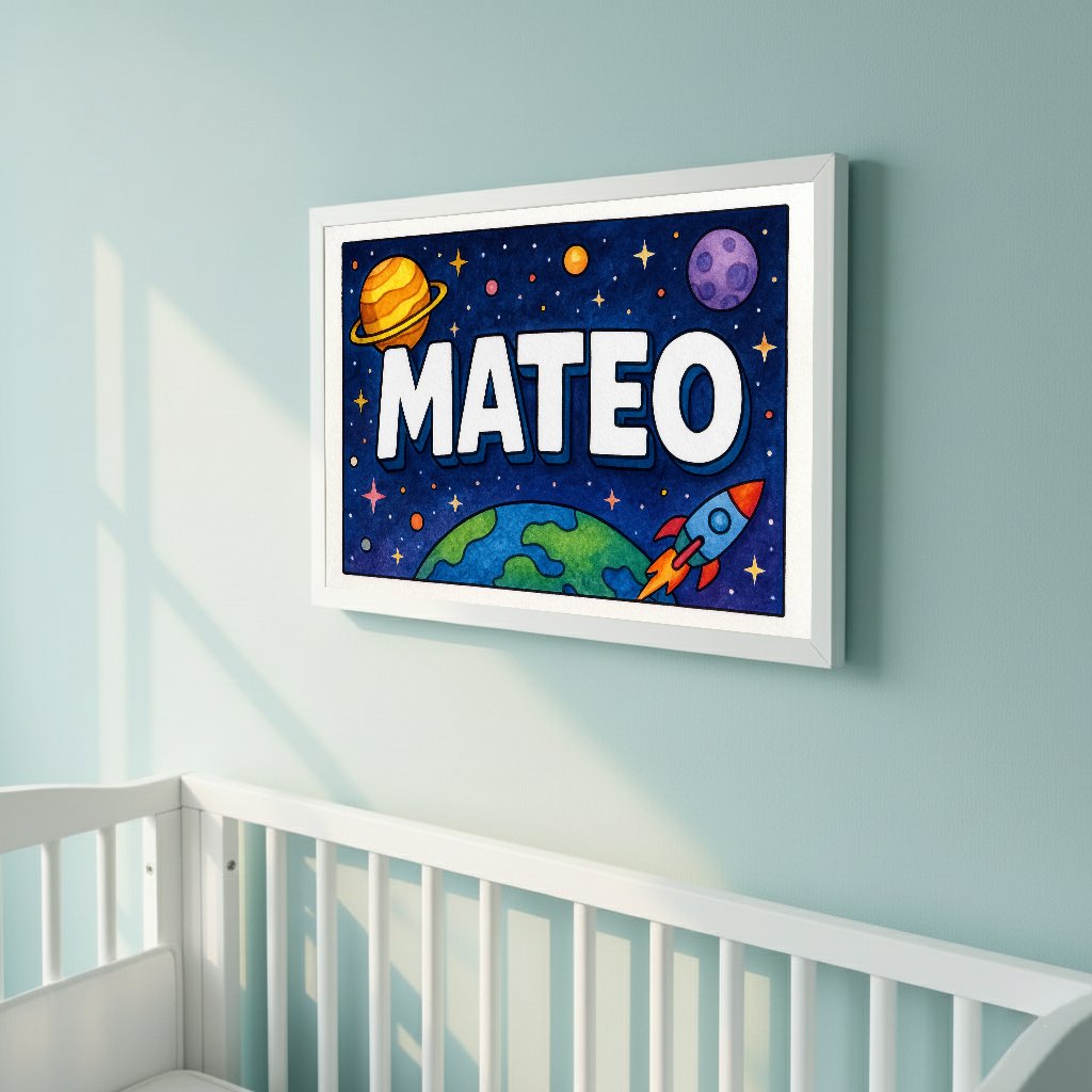 Personalized name art for Mateo
