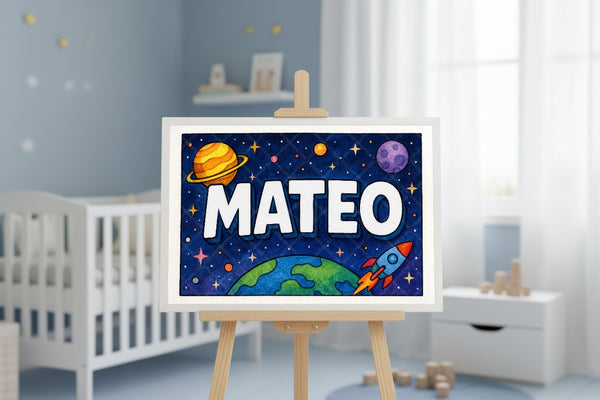 "Mateo" Amongst the Stars Personalized Space Artwork