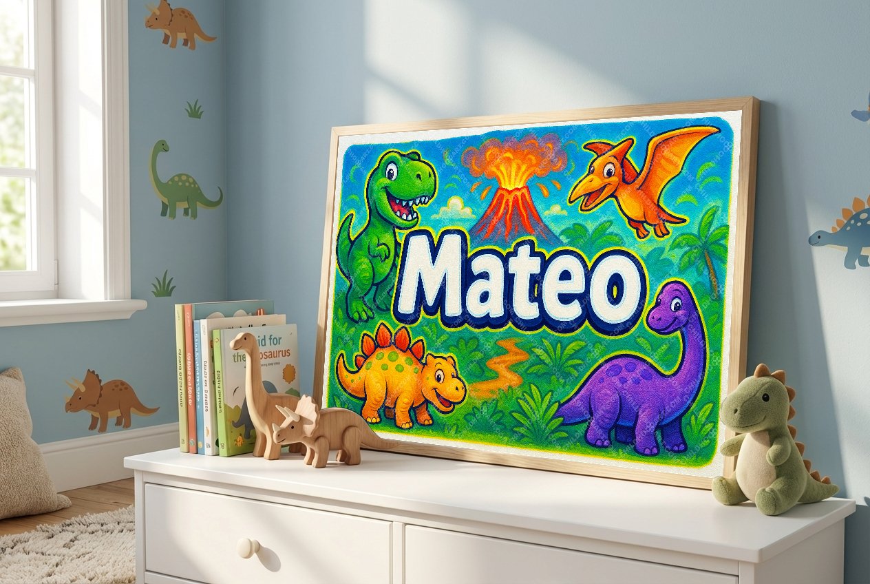 Personalized name art for Mateo