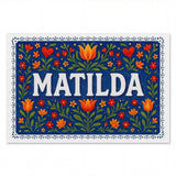 Matilda Name Art - Floral Farmhouse personalized wall print for kids
