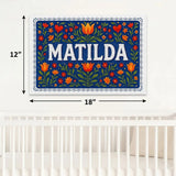 Matilda Name Art - Floral Farmhouse personalized wall print for kids