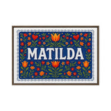 Matilda Name Art - Floral Farmhouse personalized wall print for kids