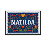 Matilda Name Art - Floral Farmhouse personalized wall print for kids