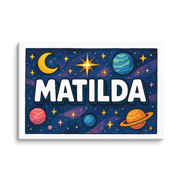 Matilda Name Art - Space Explorers Personalized Wall Art