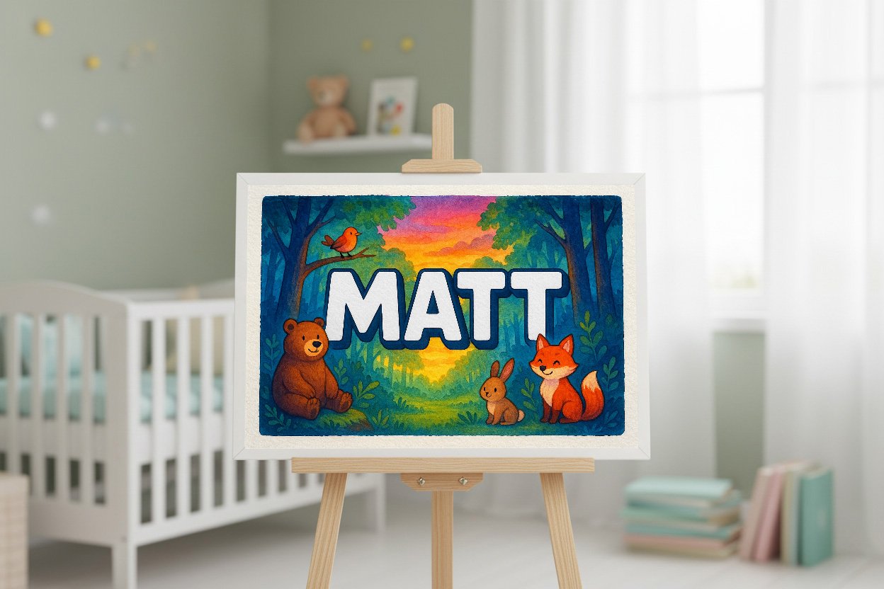 Personalized name art for Matt