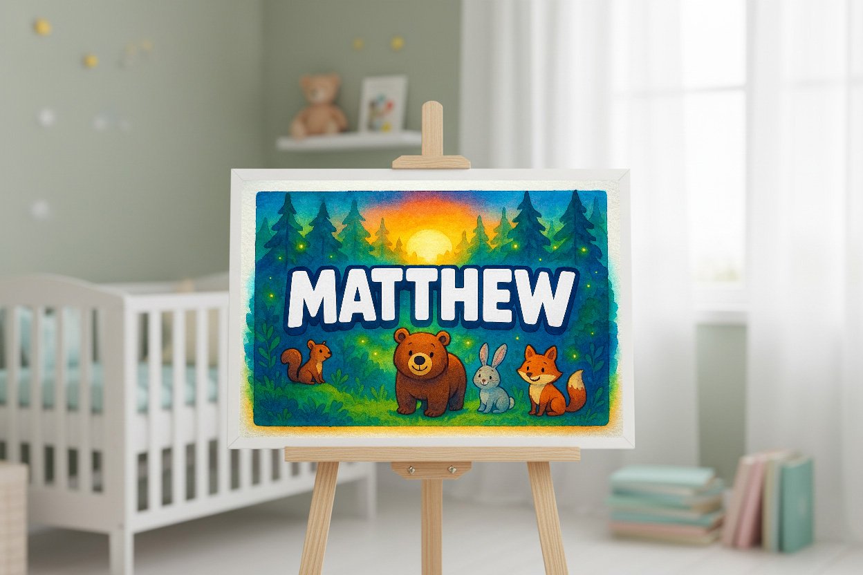 Personalized name art for Matthew