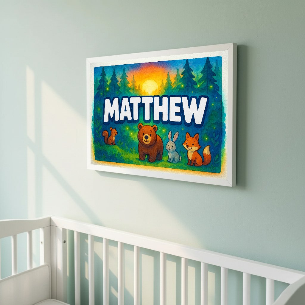 Personalized name art for Matthew