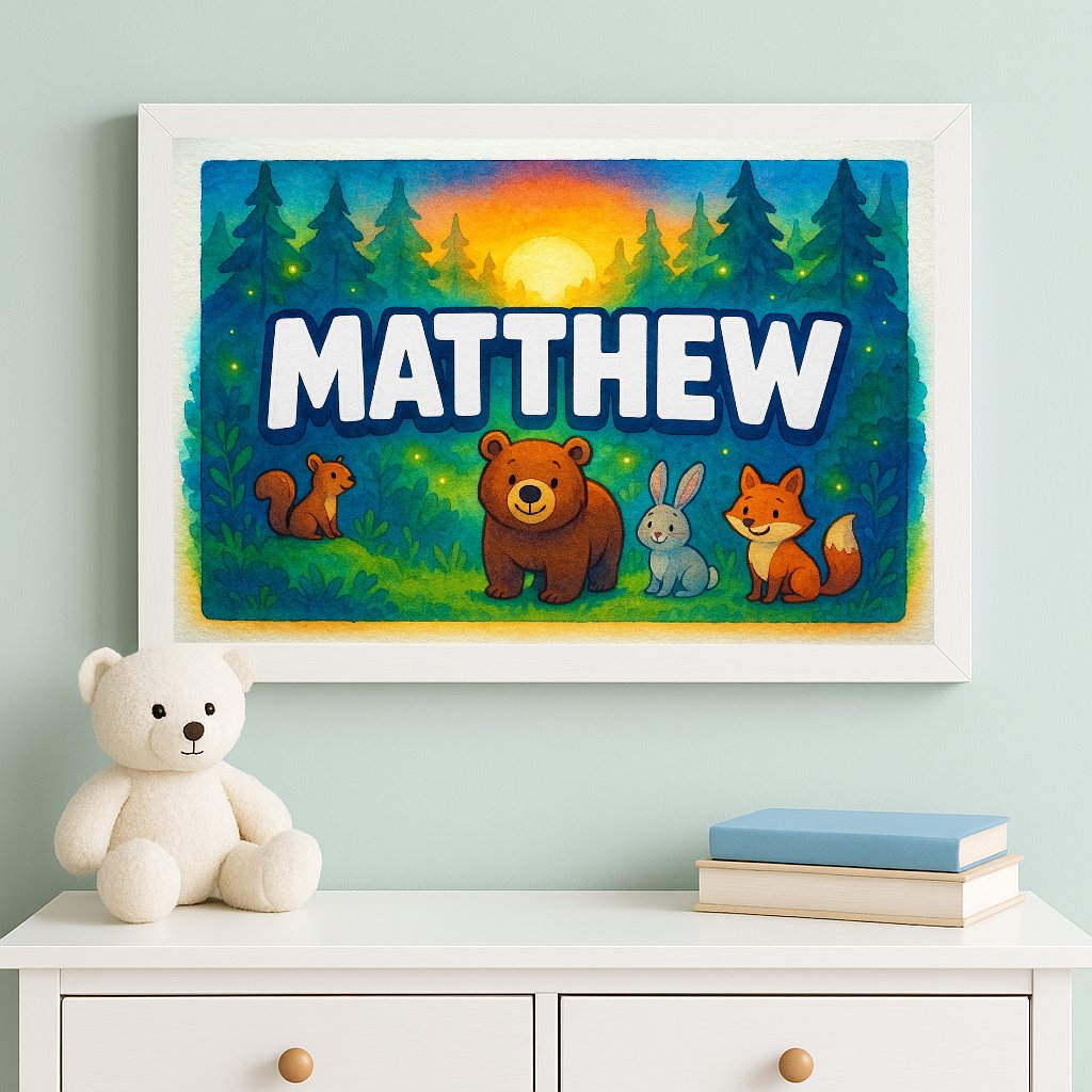 Personalized name art for Matthew