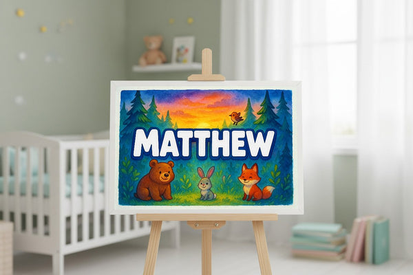 Matthew’s Personalized Forest Friends Art