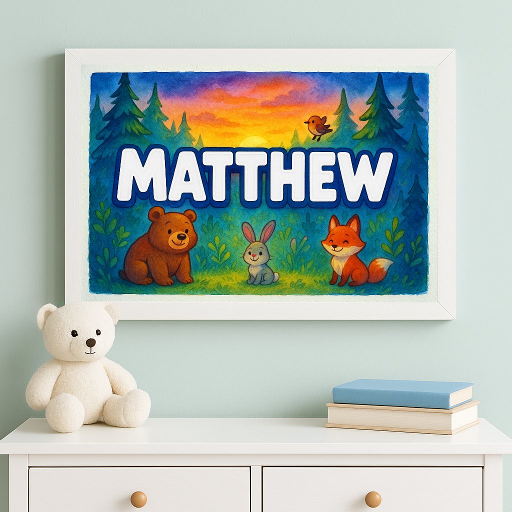 Personalized name art for Matthew