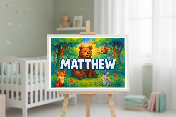 Matthew’s Personalized Forest Friends Art