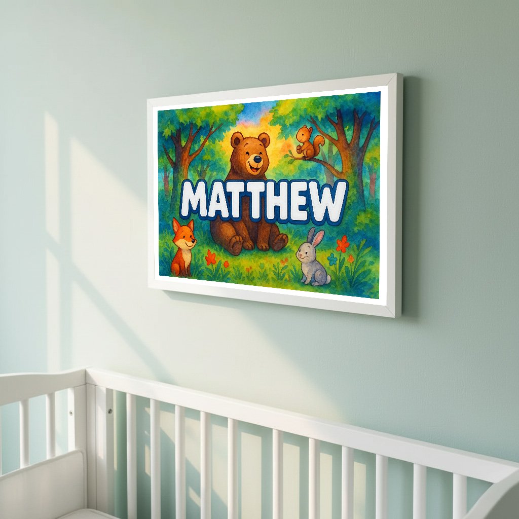 Personalized name art for Matthew