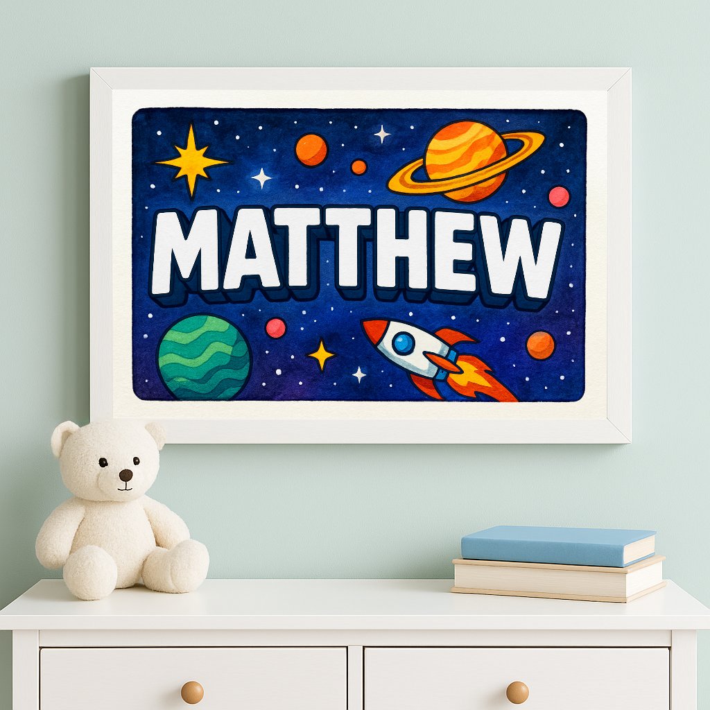 Personalized name art for Matthew