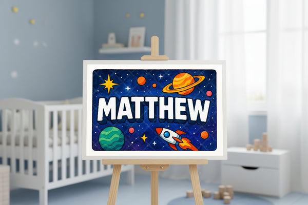 "Matthew" Amongst the Stars Personalized Space Artwork