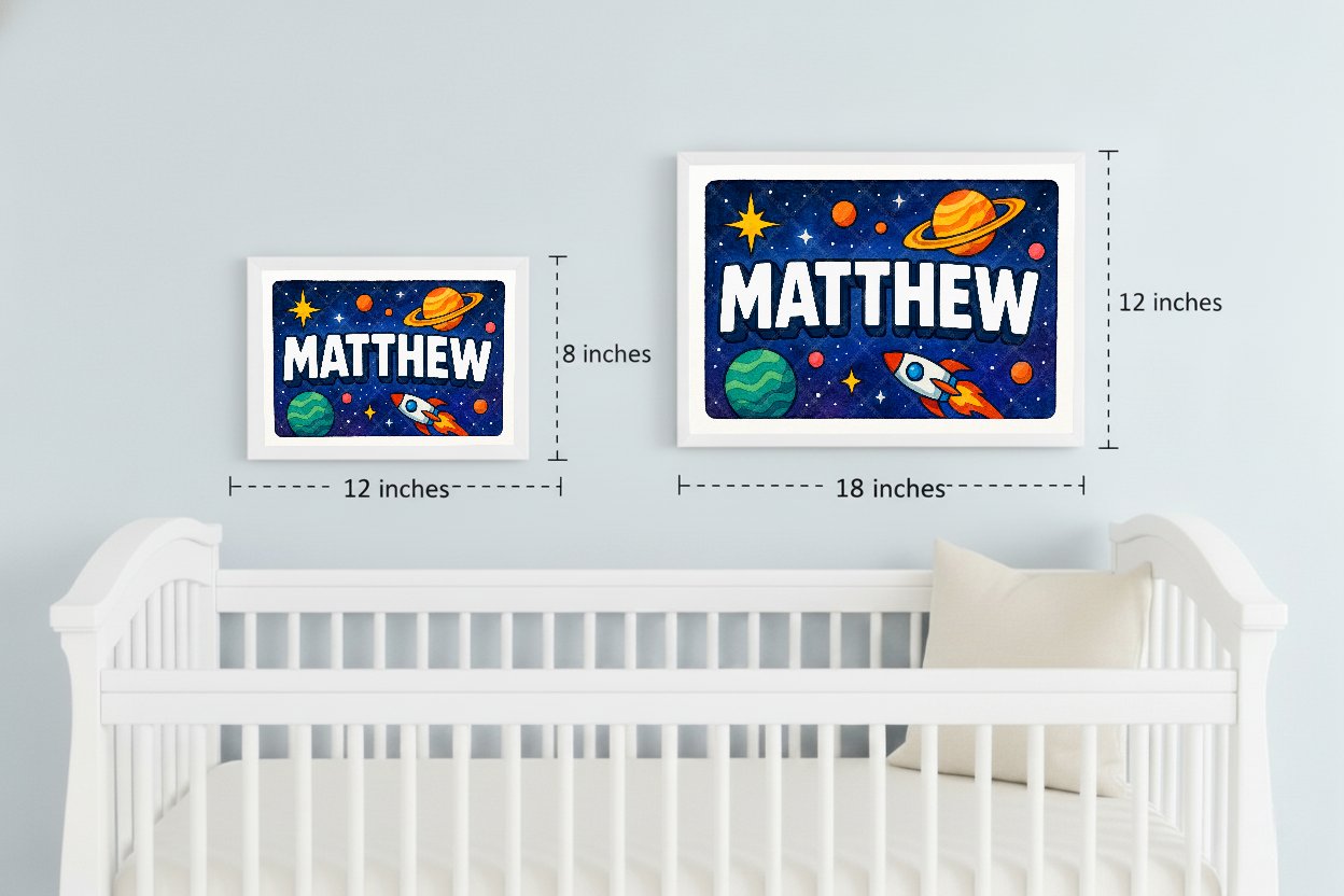 Personalized space name art for Matthew