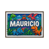 Mauricio Name Art - Dinosaur Adventure personalized wall print for kids
