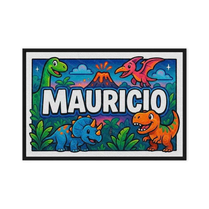 Mauricio Name Art - Dinosaur Adventure personalized wall print for kids