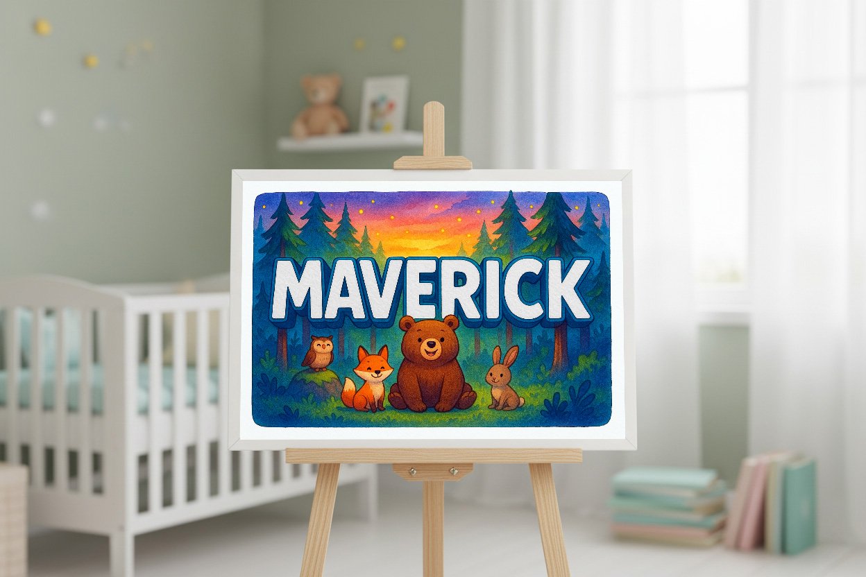 Personalized name art for Maverick