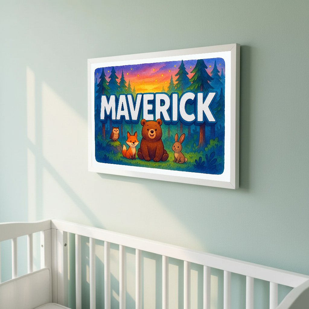 Personalized name art for Maverick