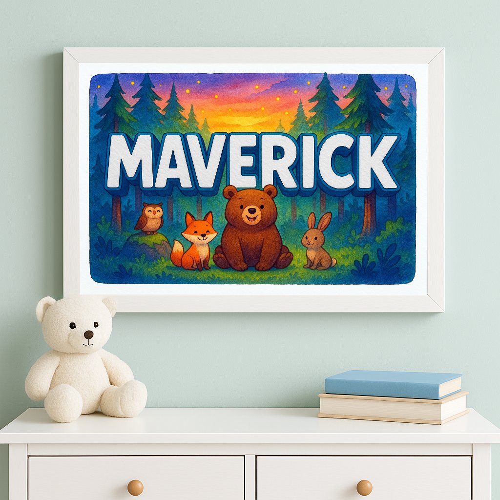 Personalized name art for Maverick