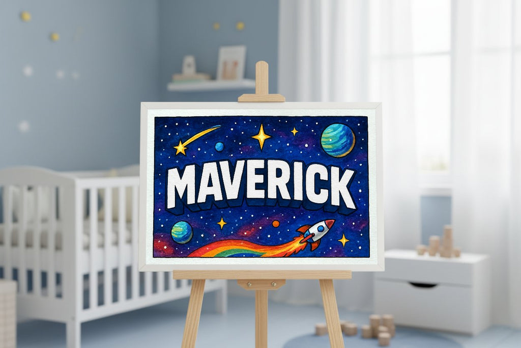 Personalized name art for Maverick