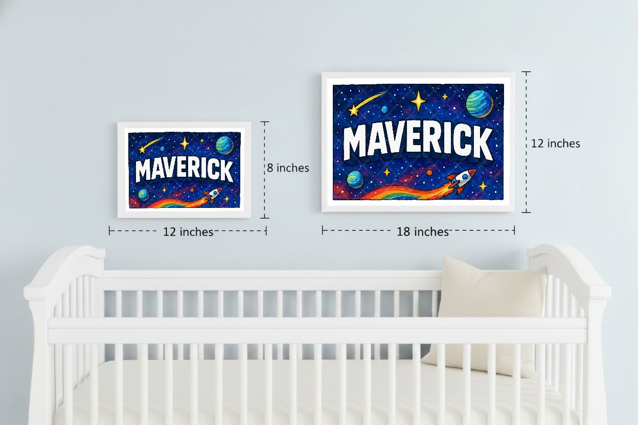 Personalized space name art for Maverick
