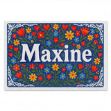 Maxine Name Art - Floral Farmhouse personalized wall print for kids