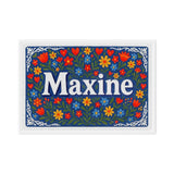 Maxine Name Art - Floral Farmhouse personalized wall print for kids