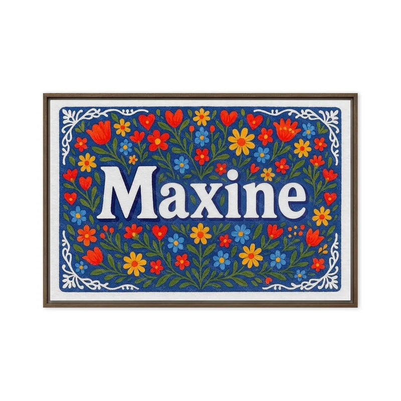 Maxine Name Art - Floral Farmhouse personalized wall print for kids