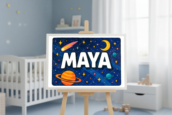 "Maya" Amongst the Stars Personalized Space Artwork