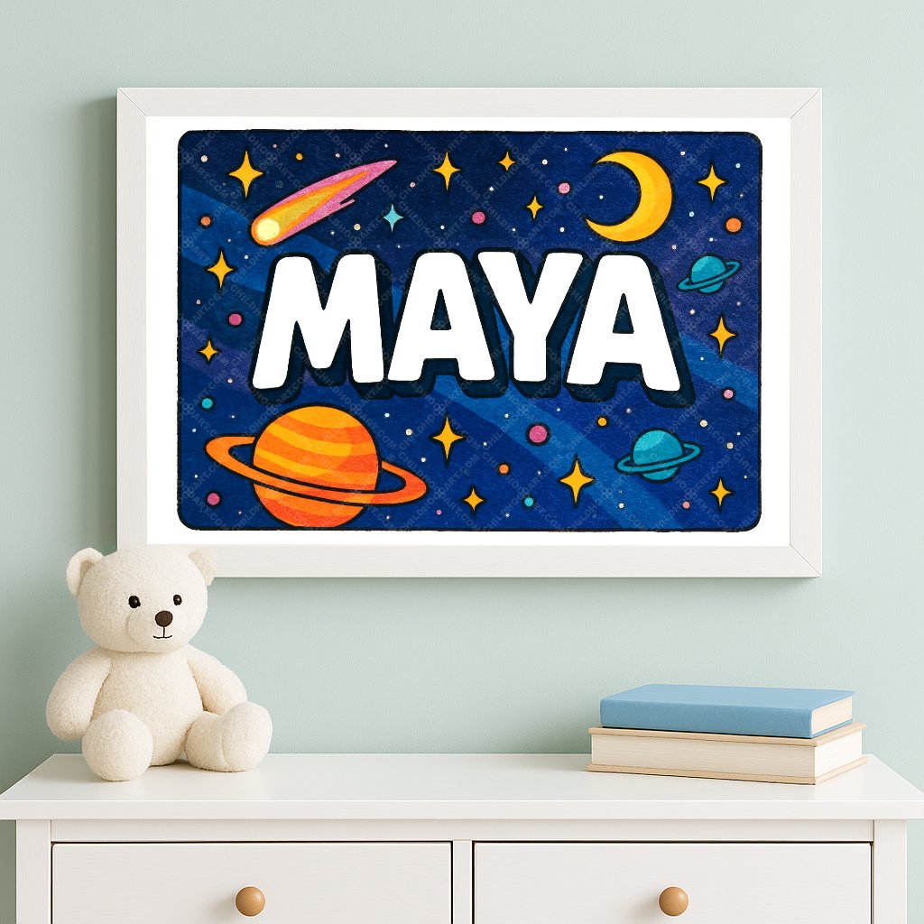 Personalized space name art for Maya