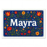 Mayra Name Art - Floral Farmhouse personalized wall print for kids