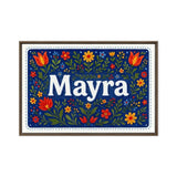 Mayra Name Art - Floral Farmhouse personalized wall print for kids