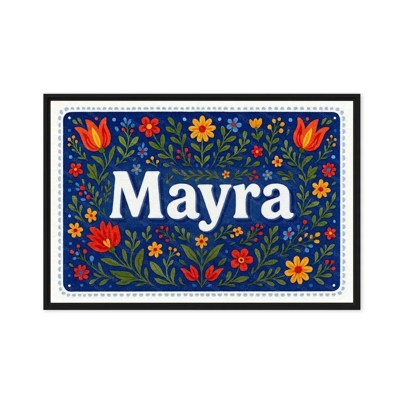 Mayra Name Art - Floral Farmhouse personalized wall print for kids